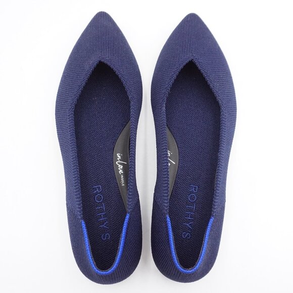 NIB Rothy's "The Point II" Knit Women's Flats in Deep Navy Blue - US Size 6 - Picture 6 of 10